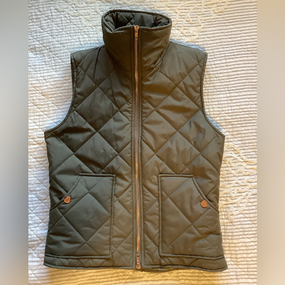 Peach Love Green Puffer Vest Size S